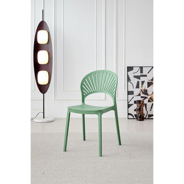 Silla Paraíso, Color Verde Oliva, con Espaldar y Diseño Moderno