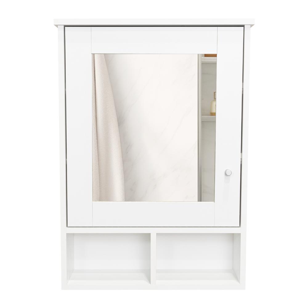 Gabinete de Viña, Blanco, con Puerta Espejo y Tres Entrepaños Para Ubicar Objetos