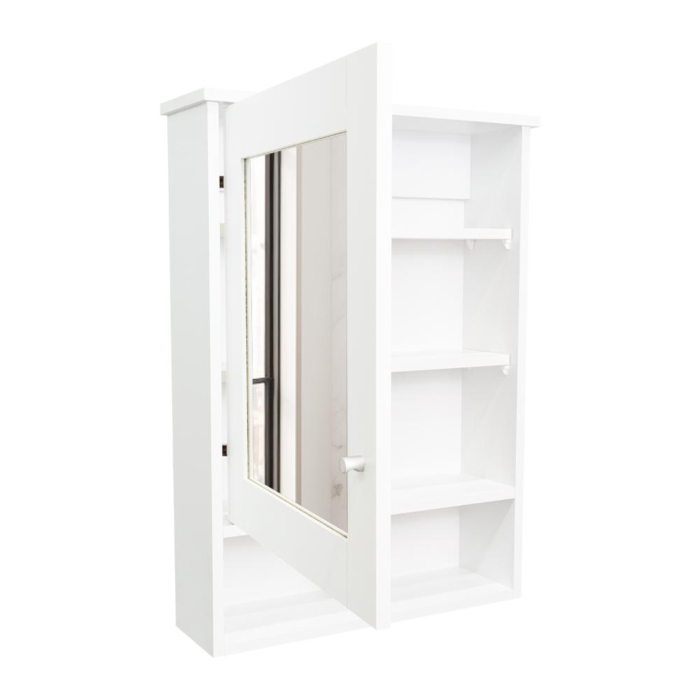 Gabinete de Viña, Blanco, con Puerta Espejo y Tres Entrepaños Para Ubicar Objetos