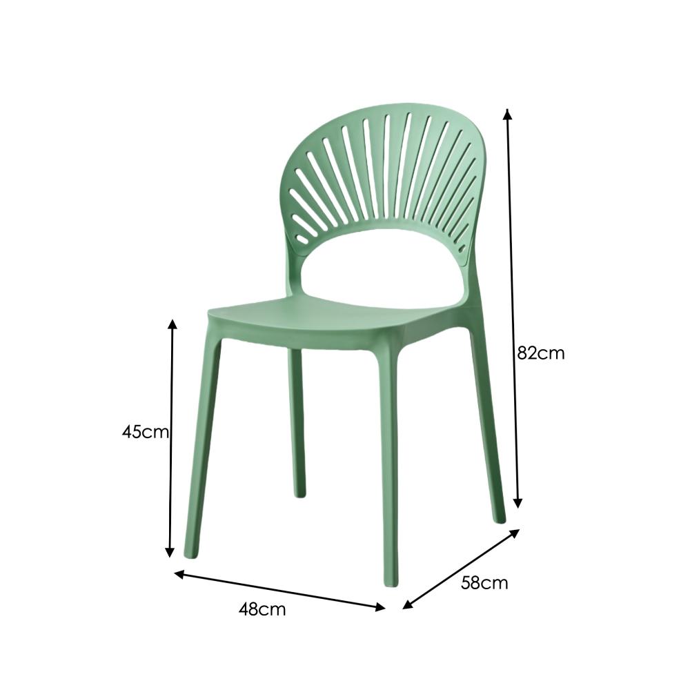 Silla Paraíso, Color Verde Oliva, con Espaldar y Diseño Moderno