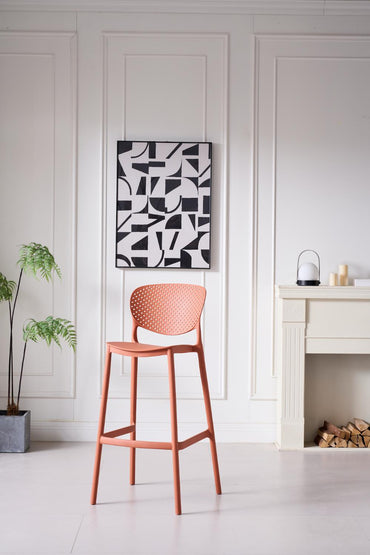 Silla para Bar Río, Color Terracota, Diseño Moderno