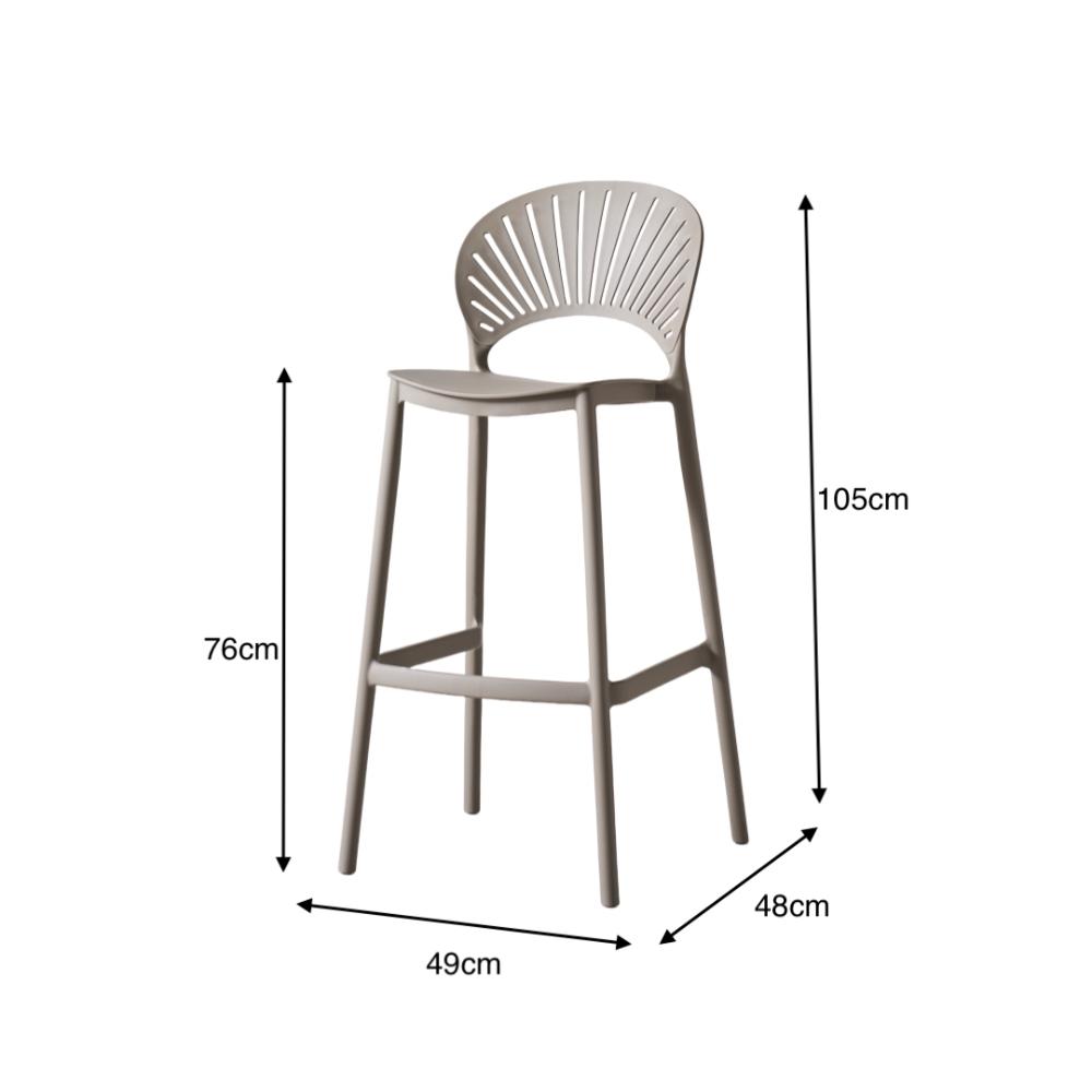 Silla para Bar Paraíso, Color Taupe, Diseño Moderno