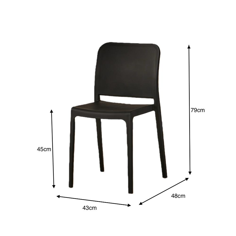 Silla Triveca, Negro, con Espaldar Cerrado y Diseño Minimalista