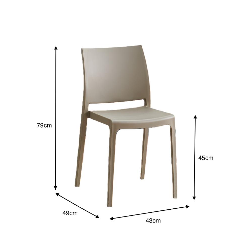 Silla Soho, Taupe, con Espaldar Cerrado y Diseño Minimalista