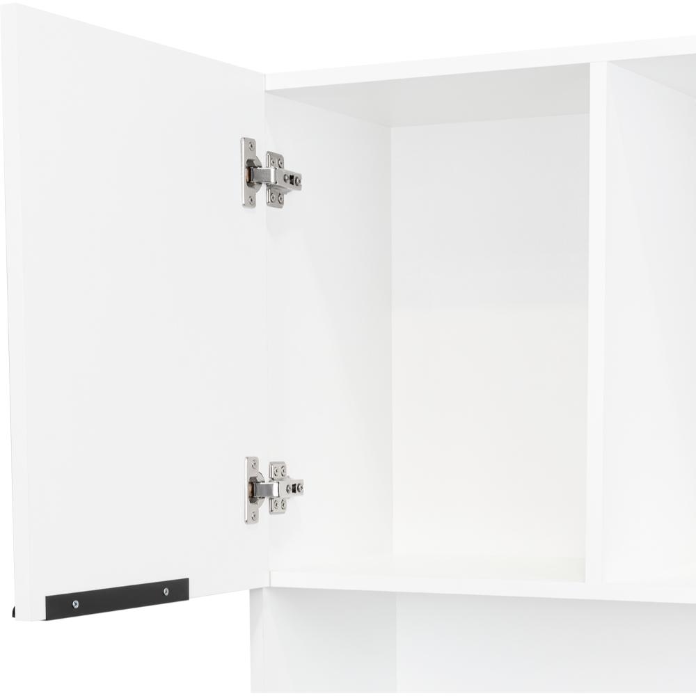 Alacena Oshawa, Blanco, contiene dos cajones y seis puertas de fácil ensamble