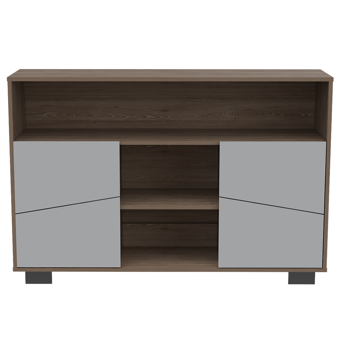 Arrimo Fraktal, Miel y Blanco, con Cuatro Puertas y Patas de Acero