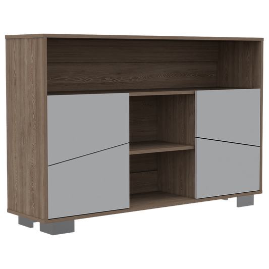 Arrimo Fraktal, Miel y Blanco, con Cuatro Puertas y Patas de Acero