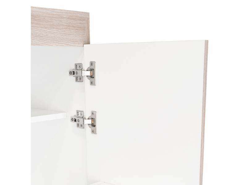 Despensa de Cocina Varese, Ceniza Y Blanco, Posee Un Estante Adicional En La Puerta y Cuatro Entrepaños