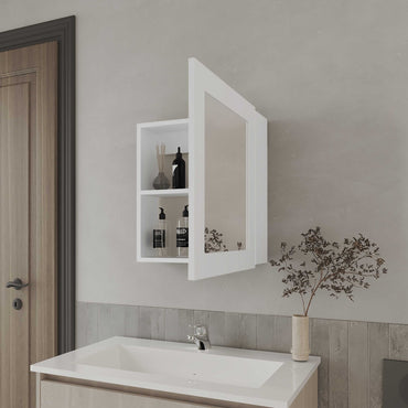 Botiquin Con Una Puerta Con Espejo, FM Furniture, Blanco