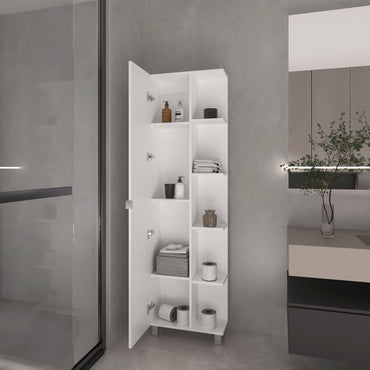 Estante Organizador Baño Nueve Repisas, FM Furniture, Blanco
