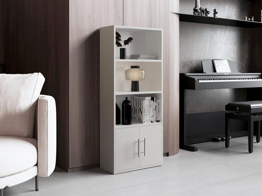 Biblioteca Eco Joy, Blanco, con dos puertas abatibles