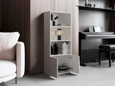 Biblioteca Eco Joy, Blanco, con dos puertas abatibles