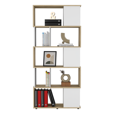 Biblioteca Noah, Macadamia y Blanco Vainilla, con Variedad de Entrepaños