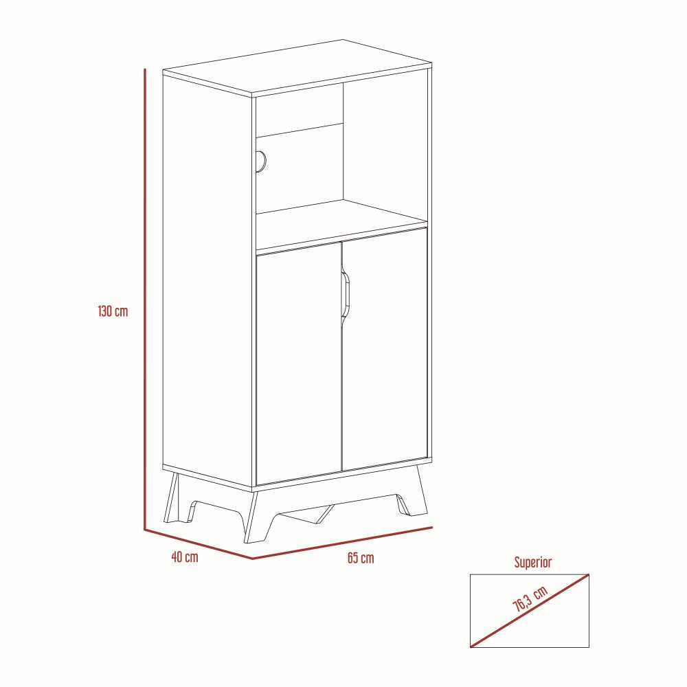 Combo Bicolor, Blanco y Duna, incluye meson de cocina y mueble microondas bajo