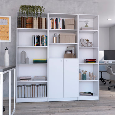 Combo Home, Estante Colección 10, Blanco, con tres estantes