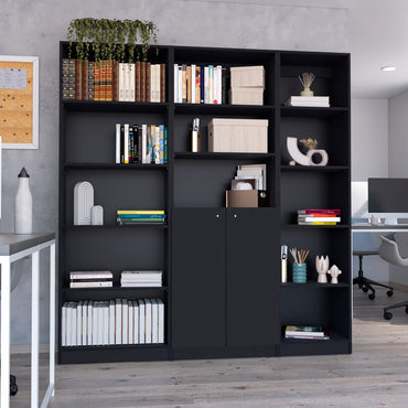 Combo Home, Estante Colección 10, Wengue, con tres estantes