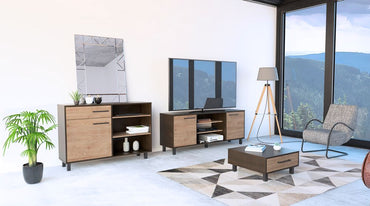 Combo Kaia, Wengue y Miel, incluye rack TV, bife y mesa centro