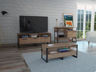 Combo Magnum, Miel, incluye rack TV, arrimo y mesa centro