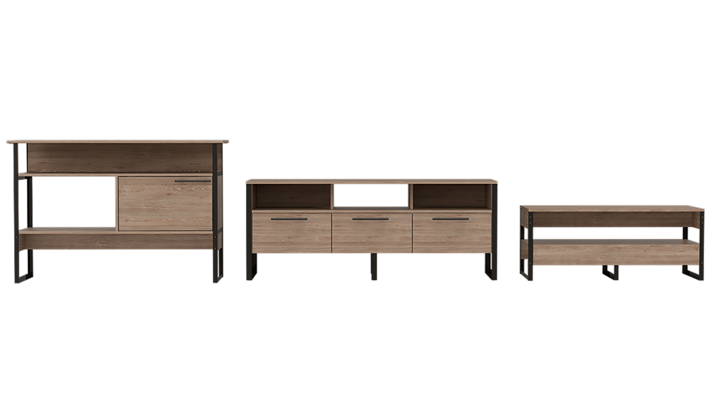 Combo Magnum, Miel, incluye rack TV, arrimo y mesa centro