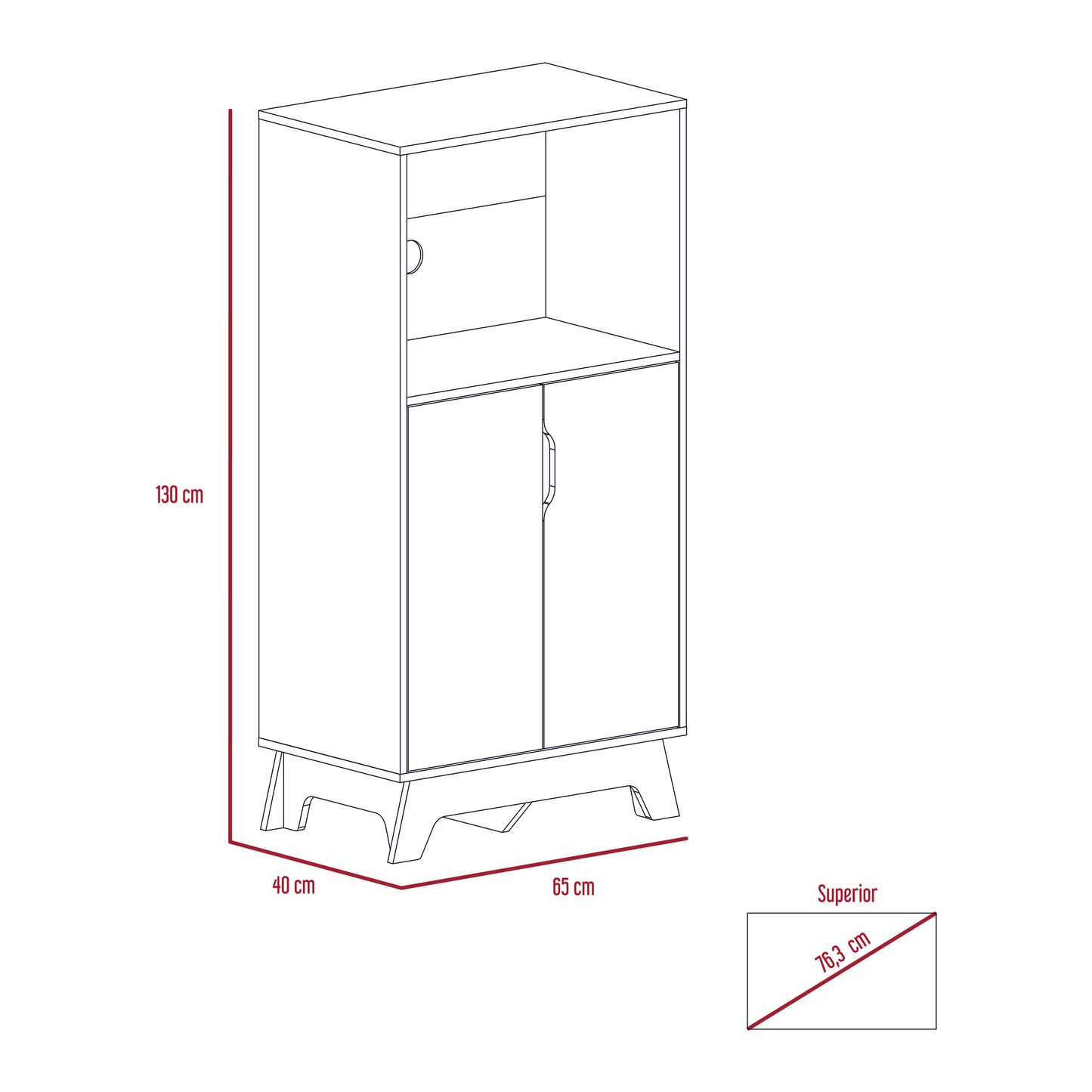 Combo Bicolor, Blanco y Duna, incluye mueble de microondas bajo y meson de cocina con ruedas