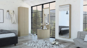 Combo Dreams, Rovere y Blanco, incluye clóset, zapatero y velador