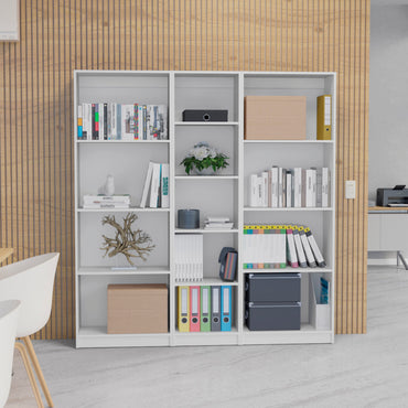 Combo Home, Estante Colección 12, Blanco, con tres estantes