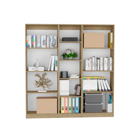 Combo Home, Estante Colección 12, MMacadamia, con tres estantes