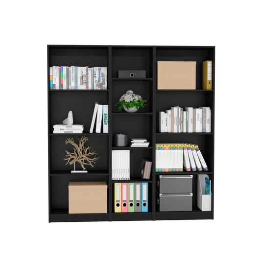 Combo Home, Estante Colección 12, Wengue, con tres estantes