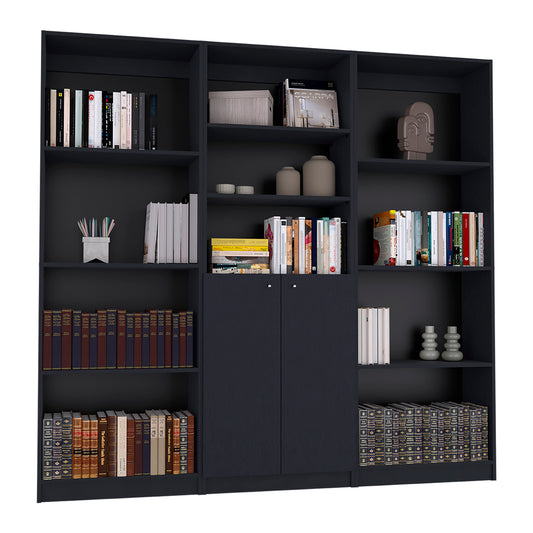 Combo Home, Estante Colección 13, Wengue, con tres estantes