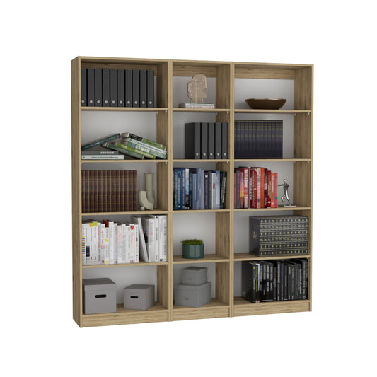 Combo Home, Estante Colección 14, Macadamia, con tres estantes
