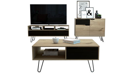 Combo Audra, Duna y Wengue, incluye rack TV, bife y mesa centro