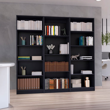 Combo Home, Estante Colección 16, Wengue, con tres estantes