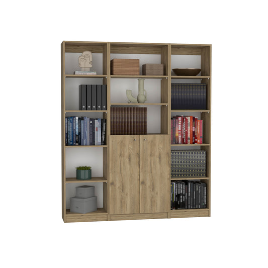 Combo Home, Estante Colección 17, Macadamia, con tres estantes