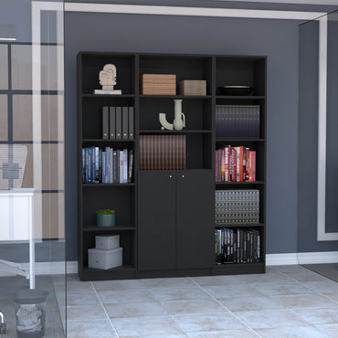 Combo Home, Estante Colección 17, Wengue, con tres estantes