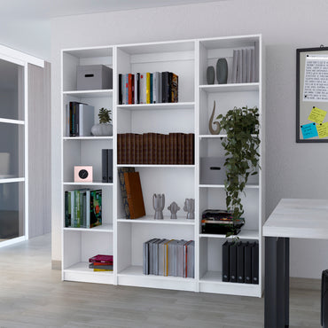Combo Home, Estante Colección 19, Blanco, con tres estantes