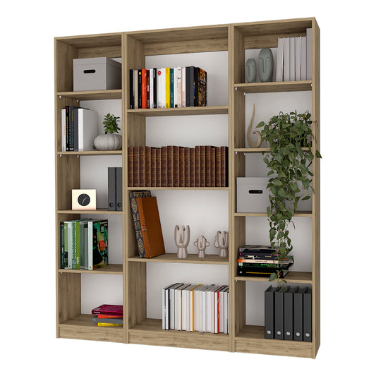 Combo Home, Estante Colección 19, Macadamia, con tres estantes