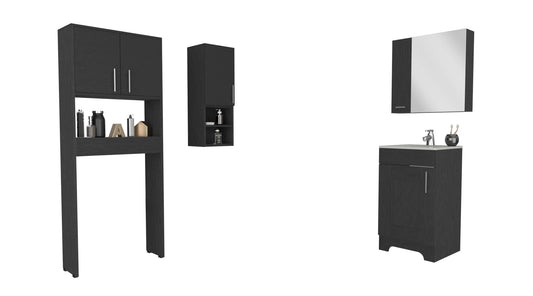 Combo Barcelona, Wengue, incluye mueble lavamanos y baño