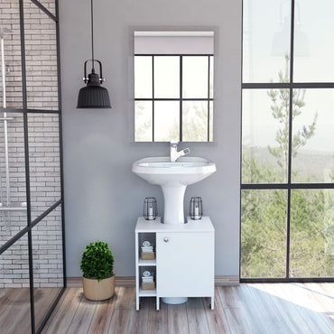 Combo Madrid, Blanco, incluye mueble de lavamano y espejo catania reflekta