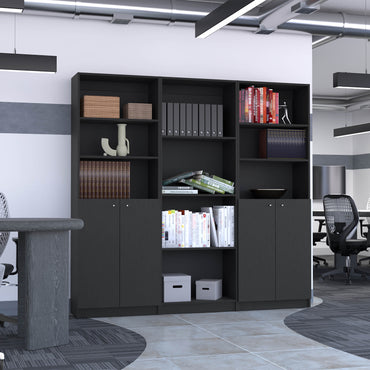 Combo Home, Estante Colección 20, Wengue, con tres estantes