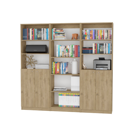 Combo Home, Estante Colección 21, Macadamia, con tres estantes