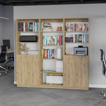 Combo Home, Estante Colección 21, Macadamia, con tres estantes