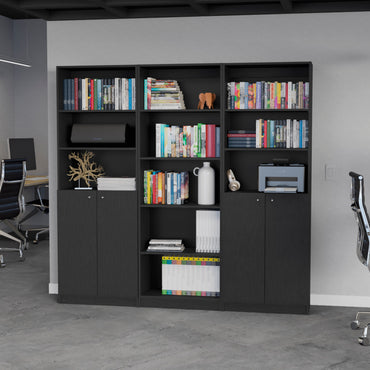 Combo Home, Estante Colección 21, Wengue, con tres estantes