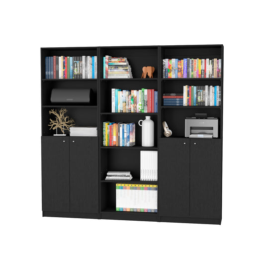 Combo Home, Estante Colección 21, Wengue, con tres estantes