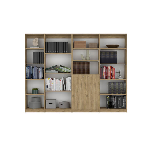 Combo Home, Estante Colección 23, Macadamia, con cuatro estantes