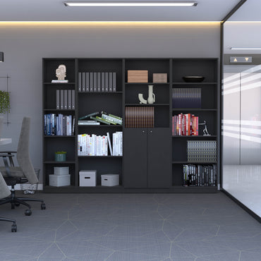 Combo Home, Estante Colección 23, Wengue, con cuatro estantes