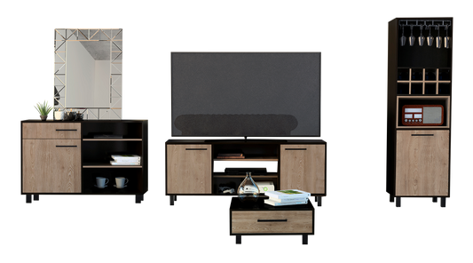 Combo Kaia, Kaia, incluye rack TV, bar alto, bife y mesa centro