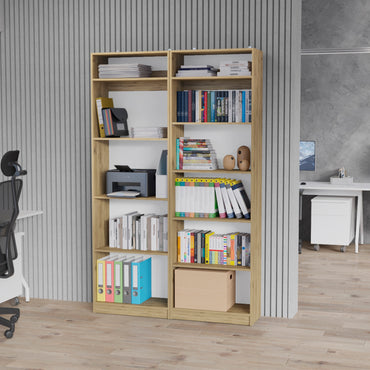 Combo Home, Estante Colección 24, Macadamia, con dos estantes