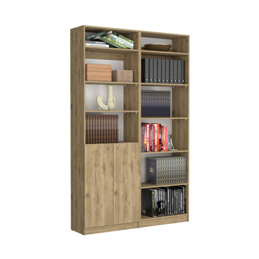 Combo Home, Estante Colección 26, Macadamia, con dos estantes