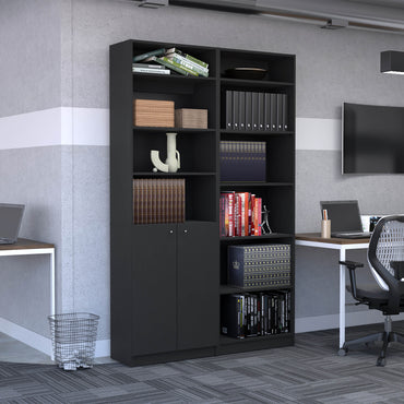 Combo Home, Estante Colección 26, Wengue, con dos estantes