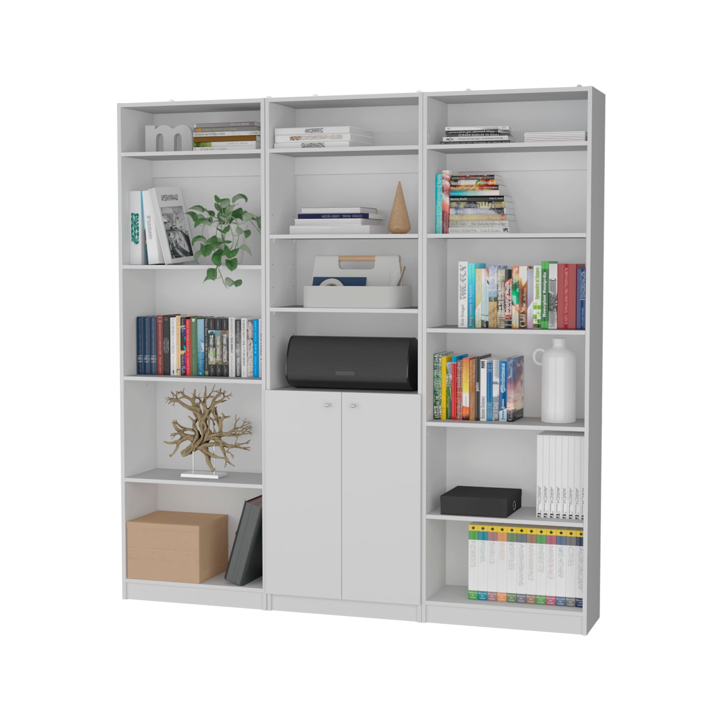Combo Home, Estante Colección 27, Blanco, con tres estantes